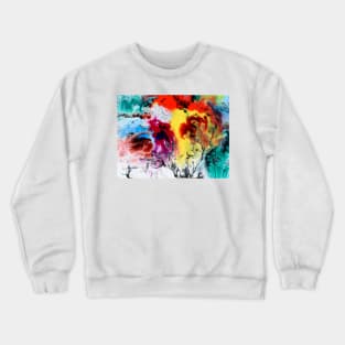 Multicolored Abstract Painting Crewneck Sweatshirt